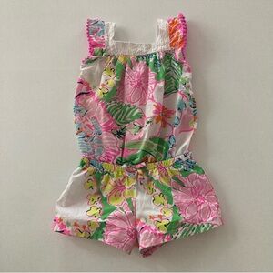 LILLY PULITZER for Target EUC 100% Cotton Multicolor Floral Print Romper